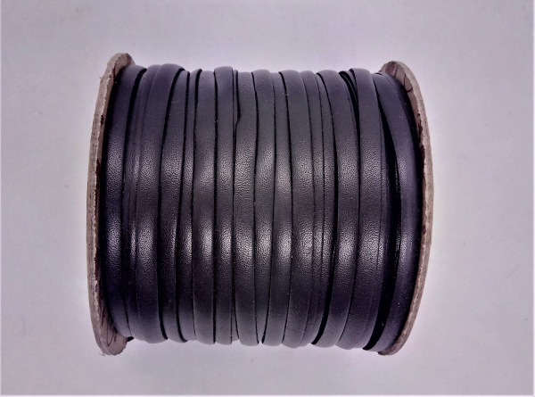 Känguru-Flechtband-Flechtlederriemen - Meterware  4,7 mm lose - Grau